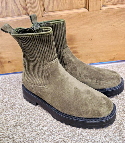 Super mode green suede ankle - super,