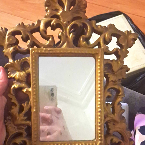 Ornate gold framed rectangular - framed,
