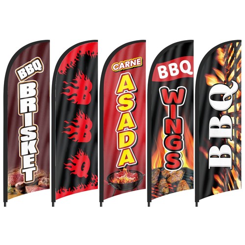 2ft bbq themed feather - 8.2ft,