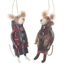 Felt Mice in Tartan Jackets