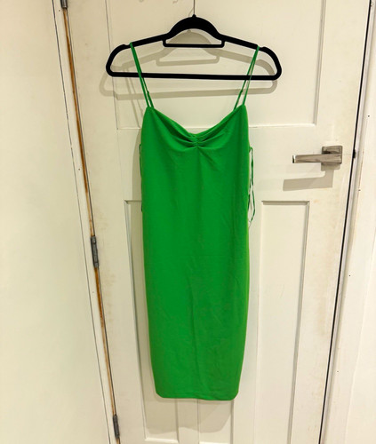 Zara green cowl - neck, slip