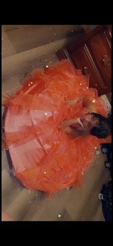 Orange formal flower girl - formal,