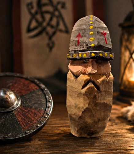 Pagan wiccan altar item carved - item,