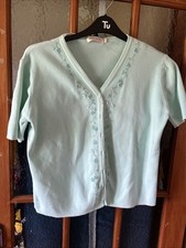 bon marche Ladies 2 Piece Vest Top And Short Sleeve Knitted Cardigan Mint Uk XL