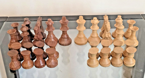 Large handmade wooden - wooden, chess