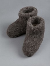 Size 14 (48 EU) BLACK LARGE GIANT MENS WOOL BOOTS WARM NATURAL SLIPPERS SHEEP