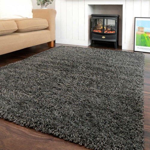 Grey shaggy rugs thick - grey,