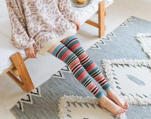 Colour block wool knitted - colour, leg