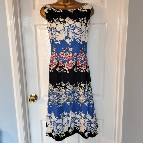 Kaliko blue floral border - floral,
