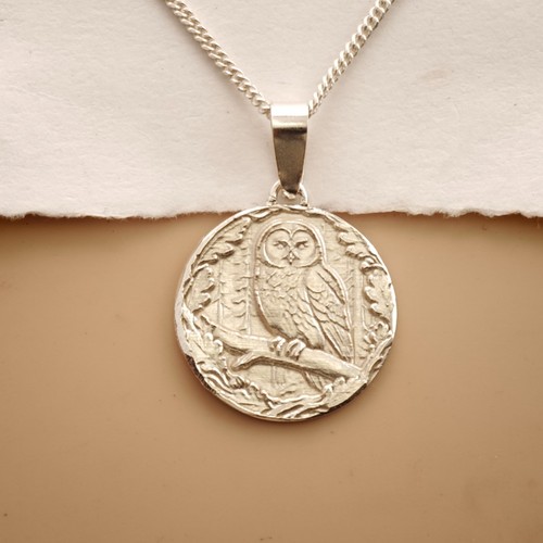 Owl engraved sterling silver - owl,