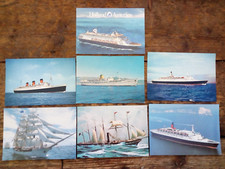 VINTAGE POSTCARDS SET OF 7 SHIPS