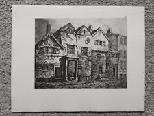 Old Buildings on Long Mill Gate, Manchester - Antique/Vintage Print - 1875