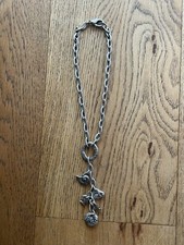 Danon Jewellery Chunky Silver Plated Charm Necklace T-Bar