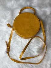 ZARA - FAUX CROC ROUND CROSSBODY BAG - YELLOW