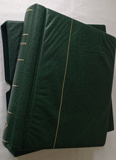 LIGHTHOUSE 'GREAT BRITAIN' GREEN LUXURY PADDED PEGGED STAMP ALBUM & SLIPCASE