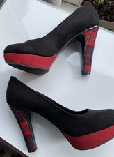 Call It Spring Black/Red Suede