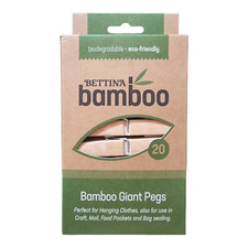 20 Eco Friendly Jumbo Bamboo Clothes Pegs Giant Garden Washing Line Clips Peg