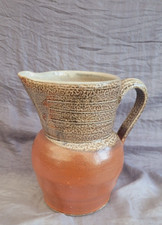 Studio Pottery 18cm Stoneware Jug Handmade Grey  Brown Pitcher  Jug makers mark
