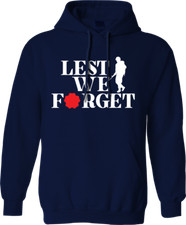 Lest We Forget Remembrance Day Hoodie Poppy Flower British Armed Forces War