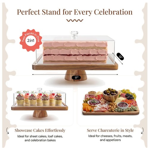 Acacia wood cake stand pastry - stand,,