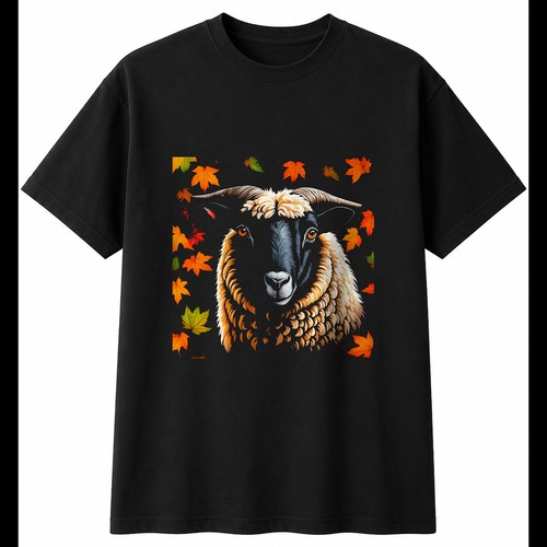 Neon suffolk sheep autumn - suffolk, in