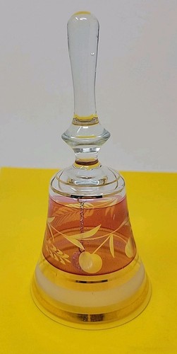 Vintage glass bell cranberry - bell,