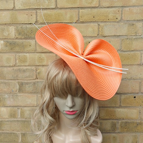 Orange ivory cream fascinator - ivory,