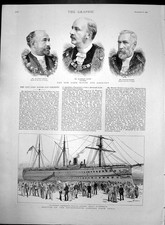 Antique Old Print 17Th Lancers Disembark Troopship Serapis Portsmouth 1890