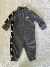 Nike Baby Jumpsuit Footless 6 Months Gray Green Zipper Closure