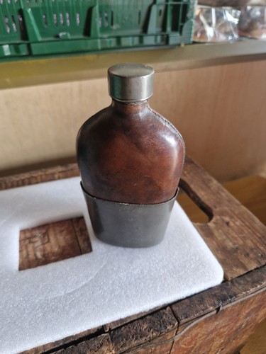 Antique leather bound glass - leather-bound,