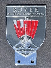 ROVER OWNERS ASSOCIATION VINTAGE MEMBERS CAR RADIATOR GRILLE BADGE BAR EMBLEM