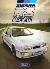 FORD SIERRA RS COSWORTH Car Sales Brochure 1986 #FA754 Engine Part Escort Rally