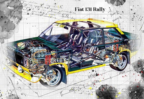 Line tech drawing - drawing, fiat