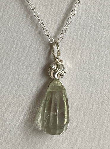 Prasiolite 925 silver bead - prasiolite,