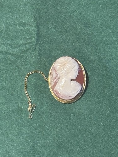 Vintage oval cameo - vintage, brooch