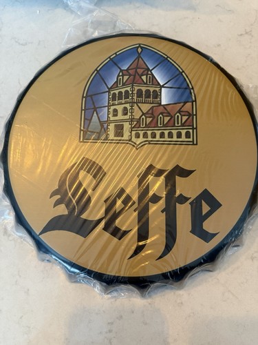Leffe bottle top metal sign - top,