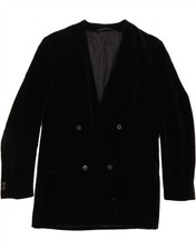 WINDSOR Mens Double Breasted Blazer Jacket UK 38 Medium Black Cotton CL51