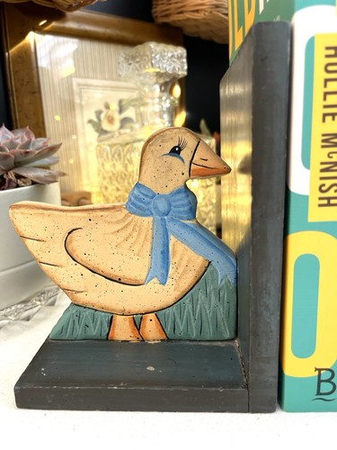 Vintage 1980s wooden duck - vintage,