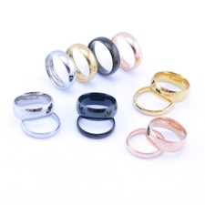 Wedding Comfort Band Ring Silver 18k Gold High Polished Stainless Steel UNISEX