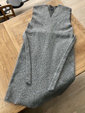 ZARA grey  Gilet Sleeveless Jacket with side pockets Long 