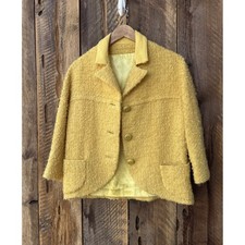 Mam'selle By Betty Carol Union Made Vintage 1960s Jackie O Bouclé Wool Coat