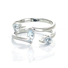 Aquamarine ring adjustable - ring,