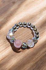 SET OF 2 PINK CRYSTAL BEADED