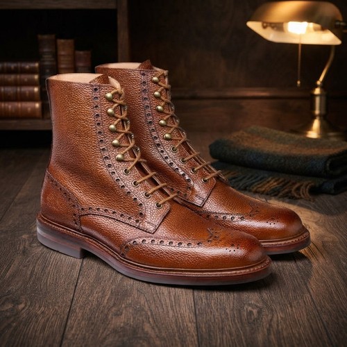 Men handmade leather brogue - men,