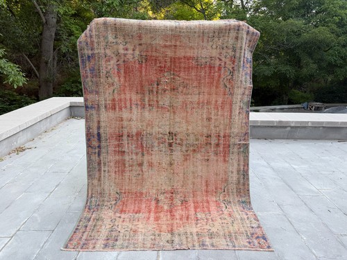 Terracotta area rug 7x8 ft - terracotta,