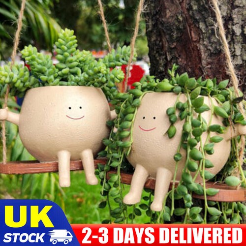 Cute smiley swing - face, planter