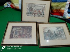 Anton Pieck Vintage Framed Prints Set of 3 Vintage Prints
