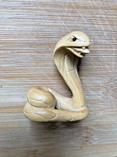 Japanese carved wooden - carved, cobra