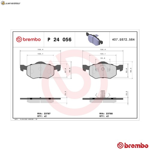 Brake pad set disc - pad, p