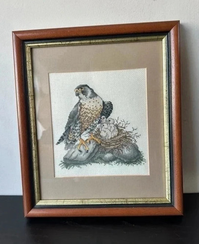 Framed cross stitch - framed,